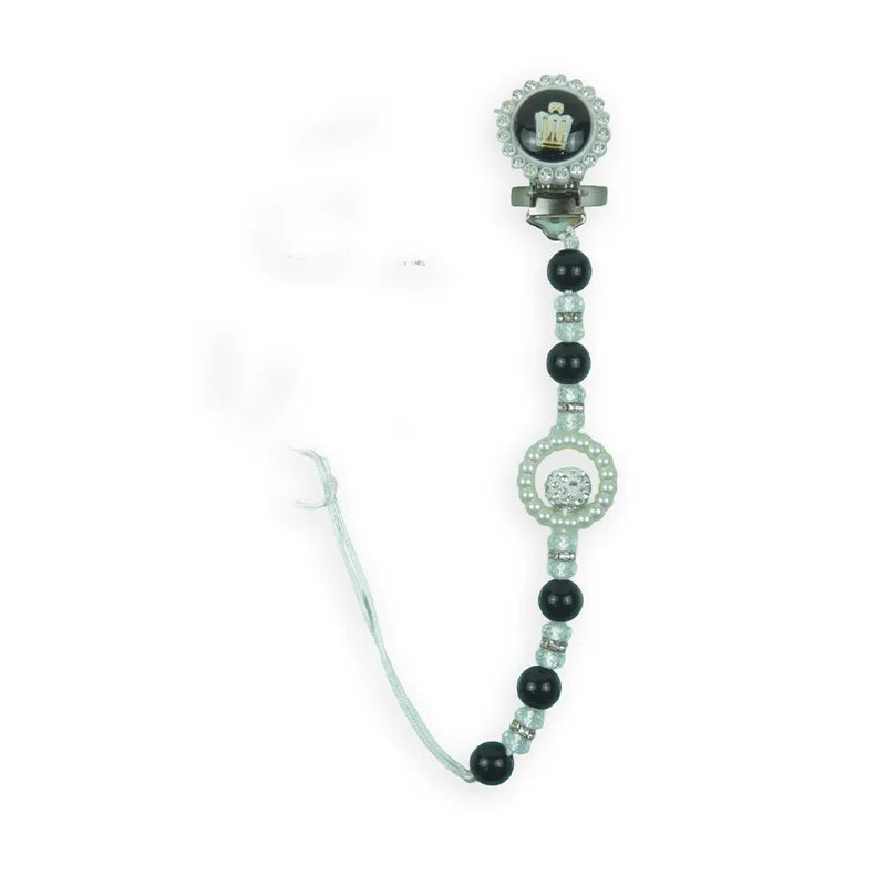 BABY PACIFIER CHAIN HOLDER FANCY BLACK