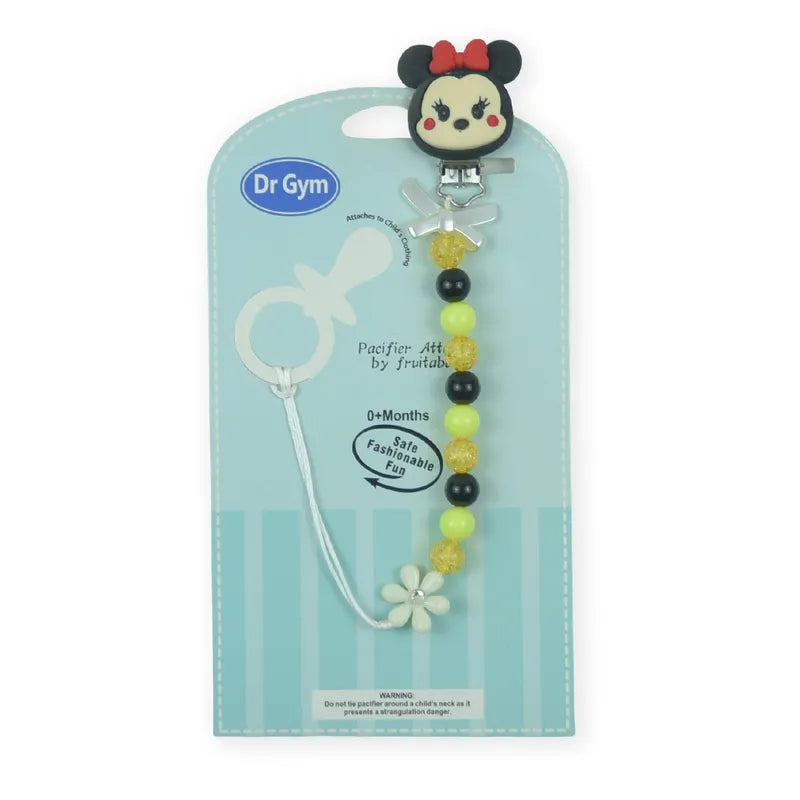 BABY PACIFIER CHAIN HOLDER MICKEYMOUSE YELLOW