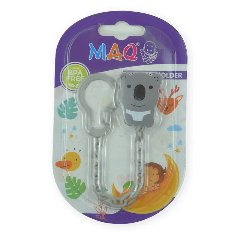 BABY PACIFIER HOLDER BEAR GREY