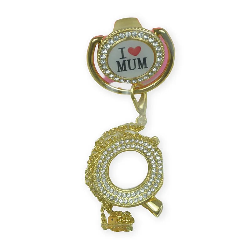 BABY PACIFIER SILICON I LOVE MUM PINK
