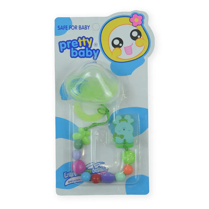 BABY PACIFIER SILICONE WITH CHAIN GREEN