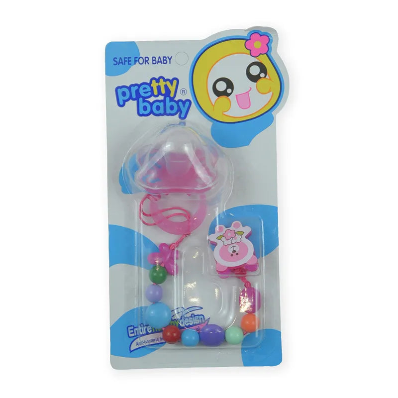 BABY PACIFIER SILICONE WITH CHAIN LIGHT PURPLE