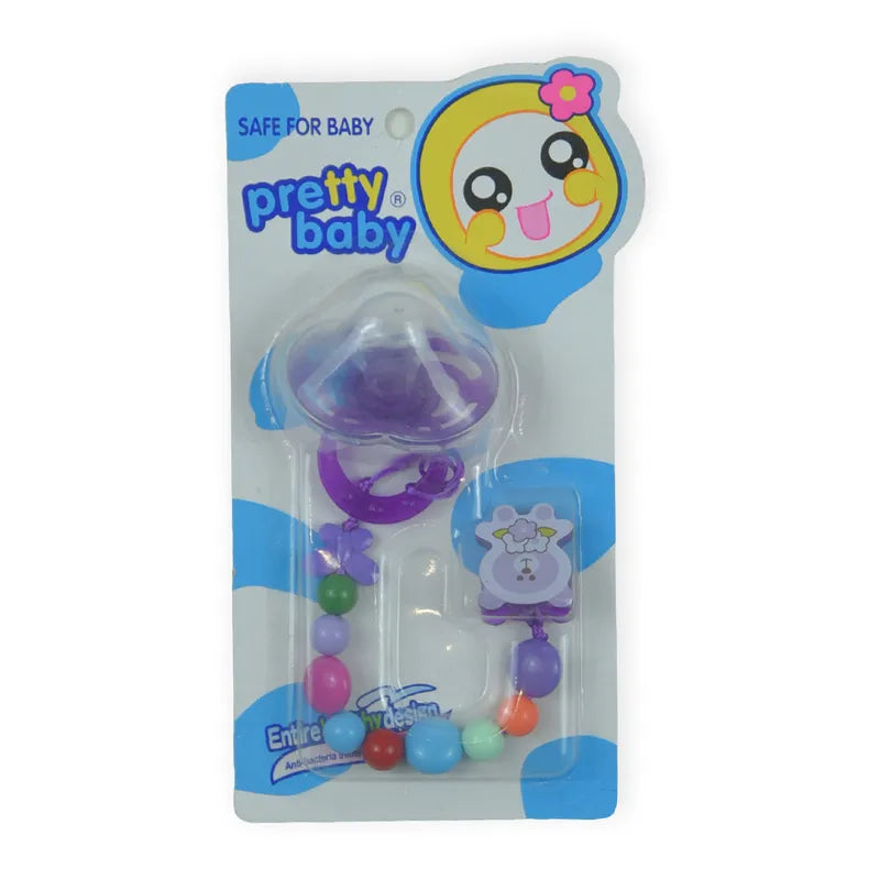 BABY PACIFIER SILICONE WITH CHAIN PURPLE