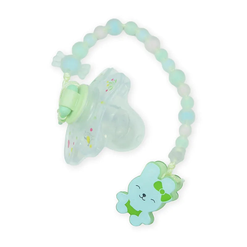 BABY PACIFIER WITH CHAIN BEAR GREEN