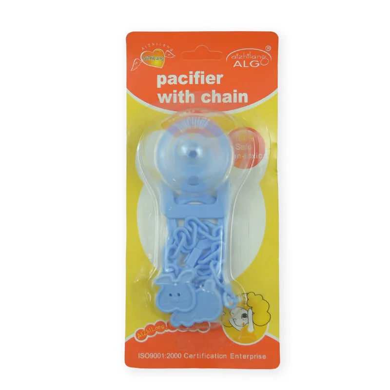 BABY PACIFIER WITH CHAIN BLUE ALGO