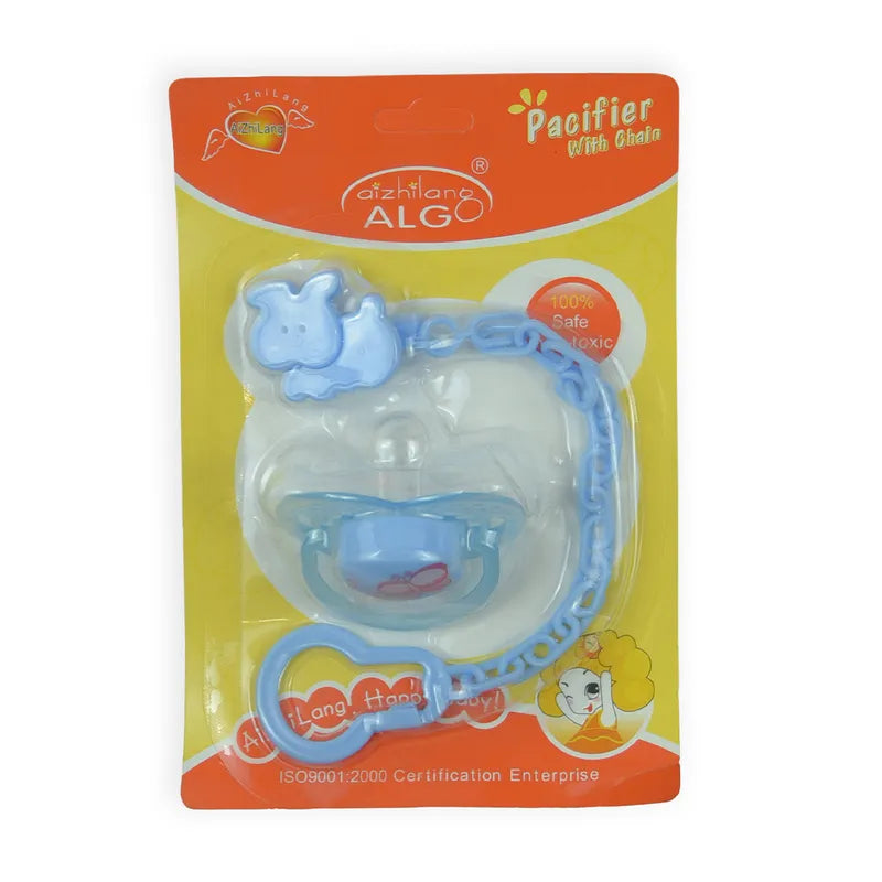 BABY PACIFIER WITH CHAIN BUTTERFLY BLUE