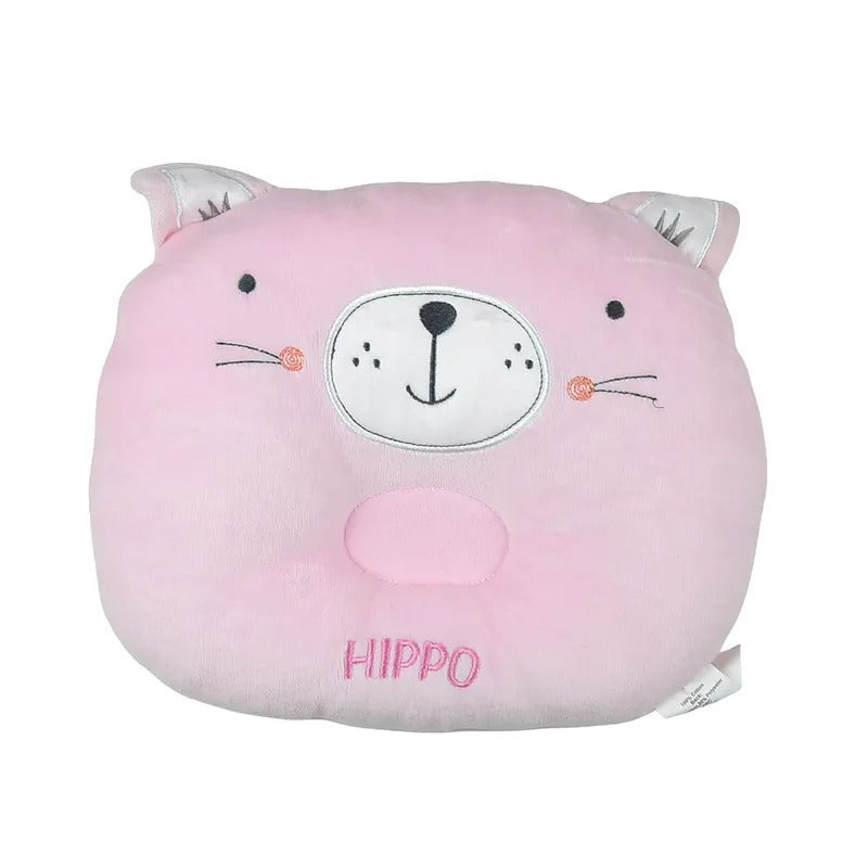 Pink Hippo Cat Baby Pillow