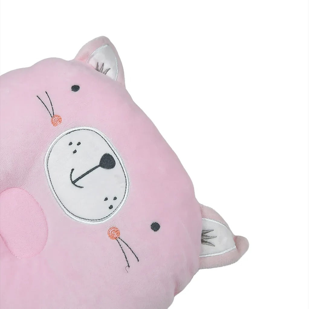 Pink Hippo Cat Baby Pillow – additional product view 2 of 2