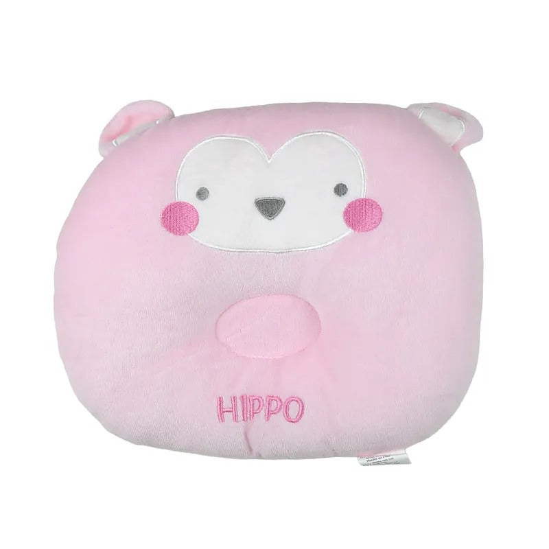 Pink Hippo-Shaped Baby Pillow