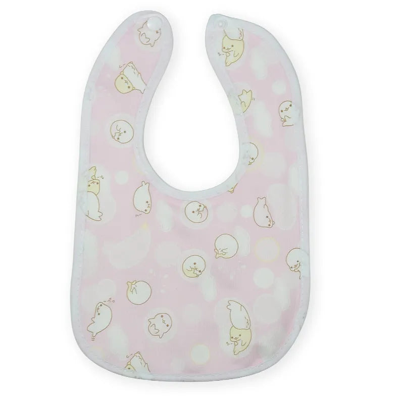 BABY PLASTIC BIB BUTTON DOLPHIN BABY PINK