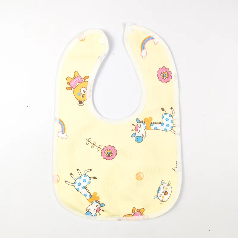BABY PLASTIC BIB BUTTON GIRAFFE YELLOW