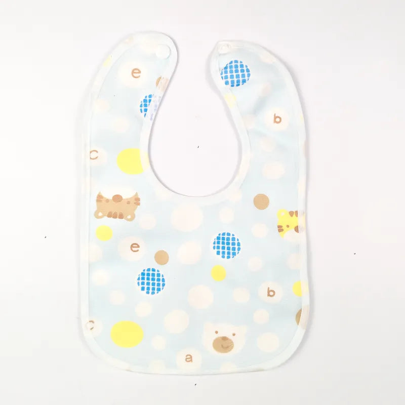 BABY PLASTIC BIB BUTTON TEDDY BEAR SKY BLUE