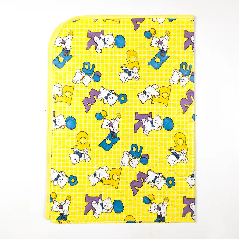 BABY PLASTIC CHANGING SHEET BEAR PRINT YELLOW