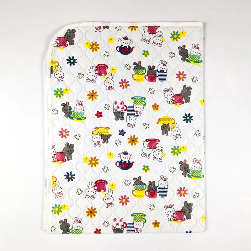 BABY CHANGING PLASTIC SHEET BUNNY WHITE XL