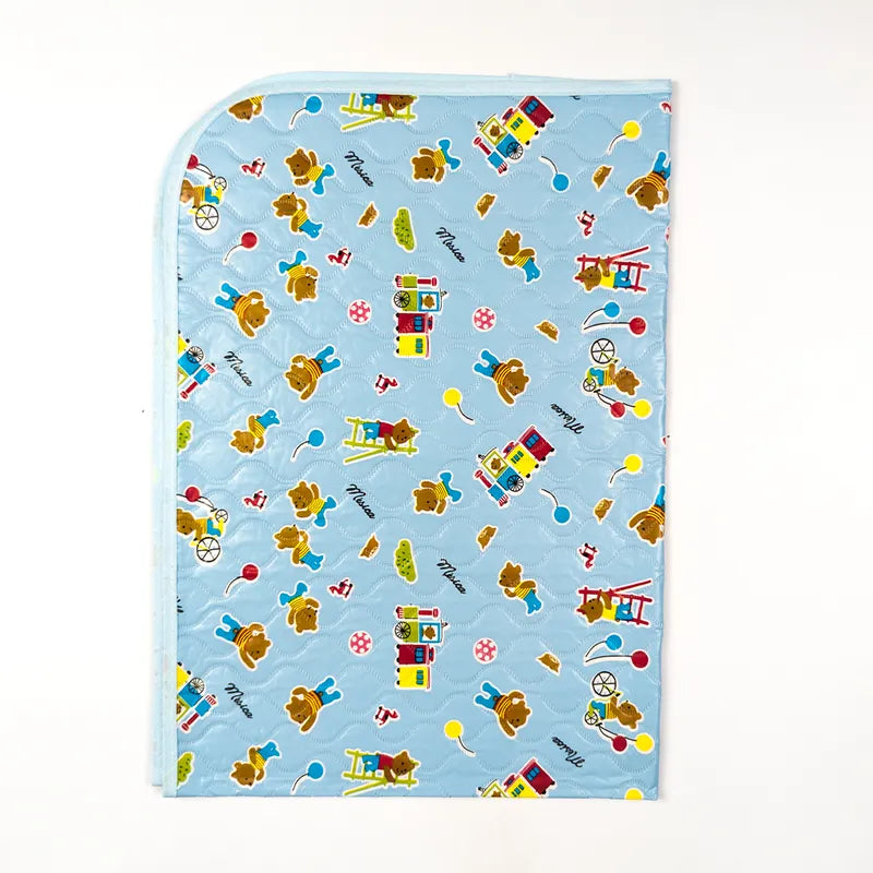BABY CHANGING PLASTIC SHEET TRAIN BLUE XL