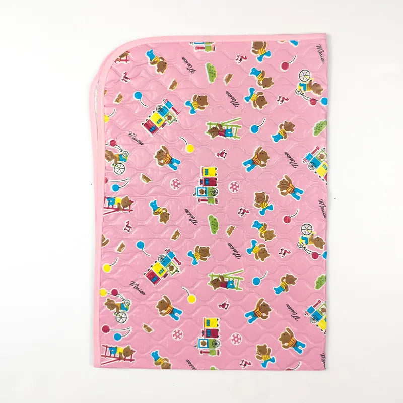 BABY CHANGING PLASTIC SHEET TRAIN PINK LARGE