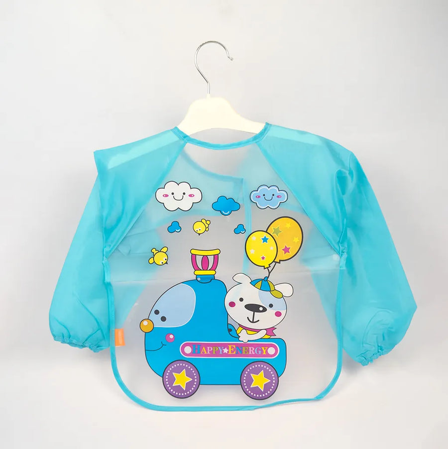 BABY PLASTIC SHIRT BIB CYAN