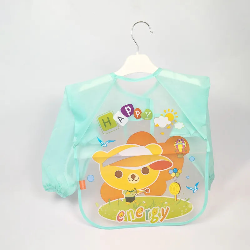 BABY PLASTIC SHIRT BIB GREEN