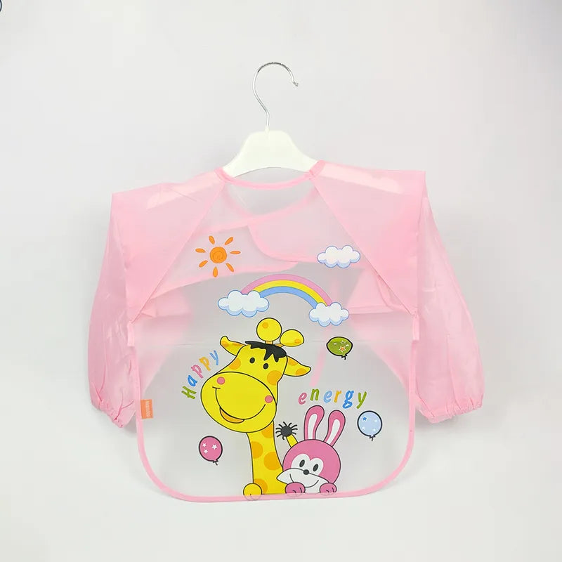 BABY PLASTIC SHIRT BIB PINK
