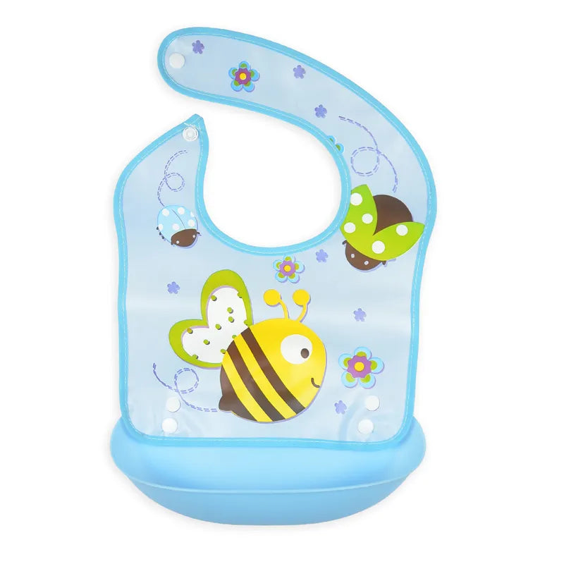 BABY POCKET BIB FISH BLUE