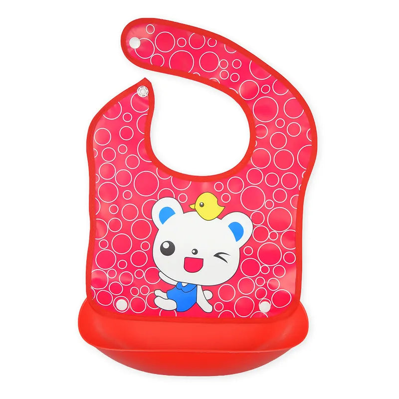 BABY POCKET BIB KITTY RED
