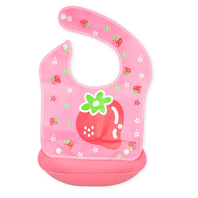 BABY POCKET BIB STRAWBERRY PINK