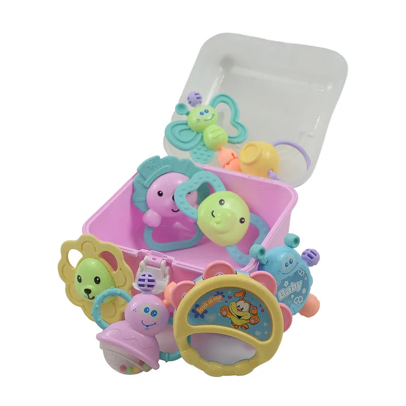 BABY RATTLE BOX BABY PINK 8PCS