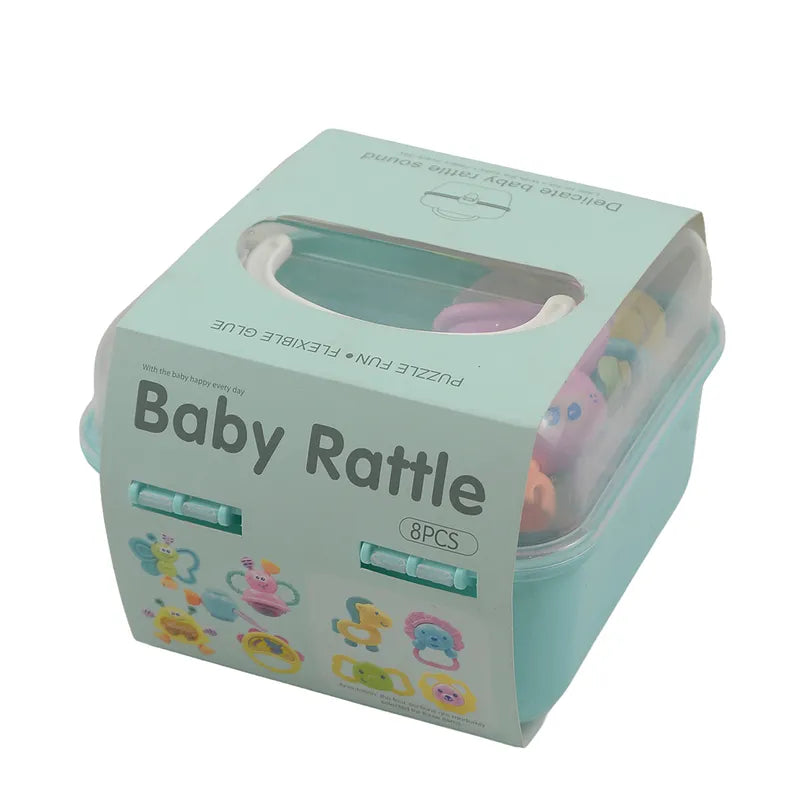 BABY RATTLE BOX CYAN 8PCS - image 2