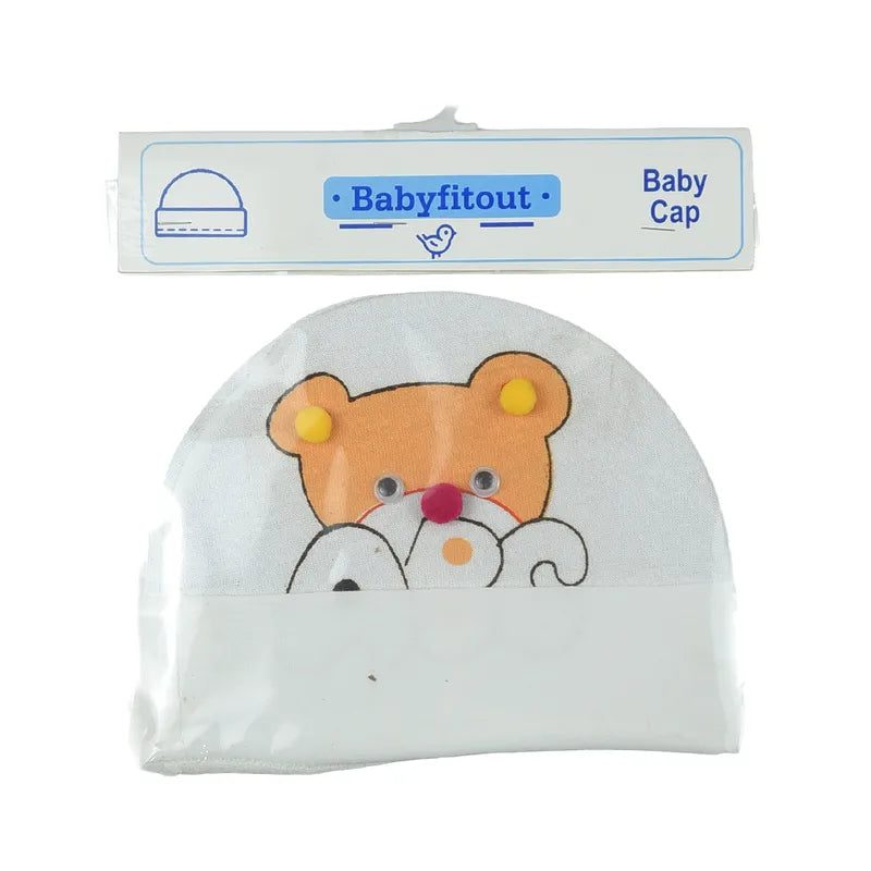 BABY ROUND CAP BEAR PRINTED PEACH - image 2