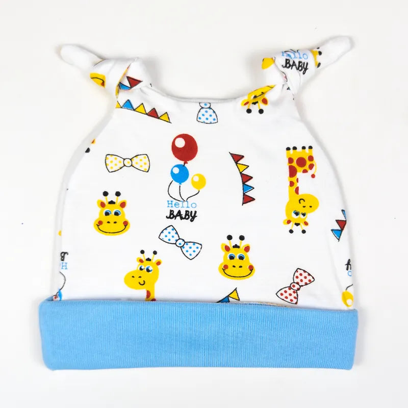 BABY ROUND CAP DOUBLE TAIL PRINTED BLUE
