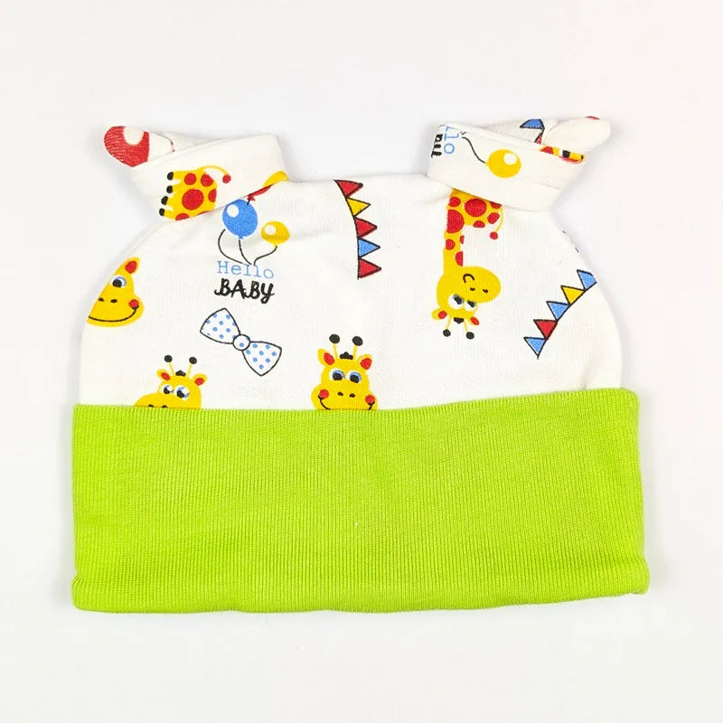 BABY ROUND CAP DOUBLE TAIL PRINTED GREEN