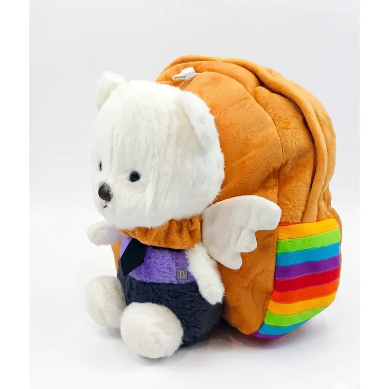 Baby School Bag Cute Teddy Bear Fur Brown