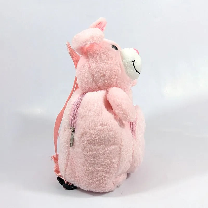 Baby School Bag Velvet Bear Pink – additional product view 3 of 3