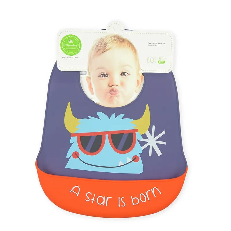 Baby Silicone Bib A Star Is Born Purple – additional product view 2 of 2