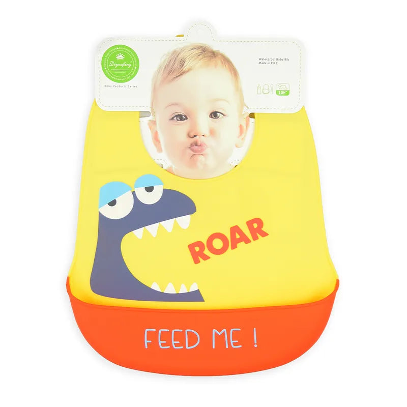 BABY SILICONE BIB FEED ME YELLOW - image 2