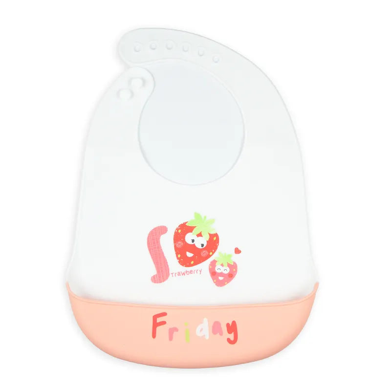 BABY SILICONE BIB FRIDAY WHITE