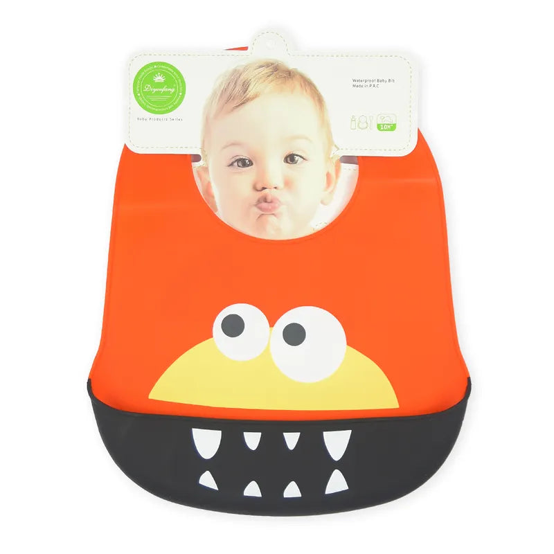 BABY SILICONE BIB FROG ORANGE - image 2