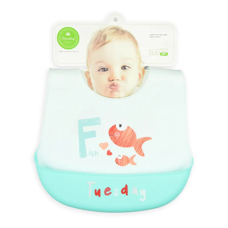BABY SILICONE BIB TUESDAY GREEN - image 2