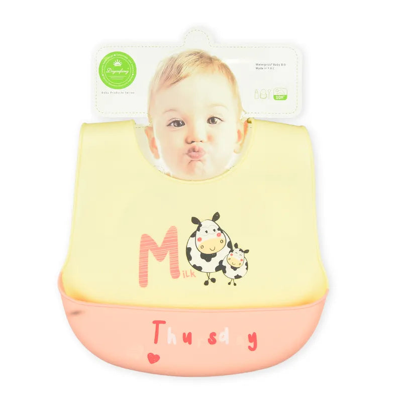 BABY SILICONE BIB TUESDAY YELLOW - image 2