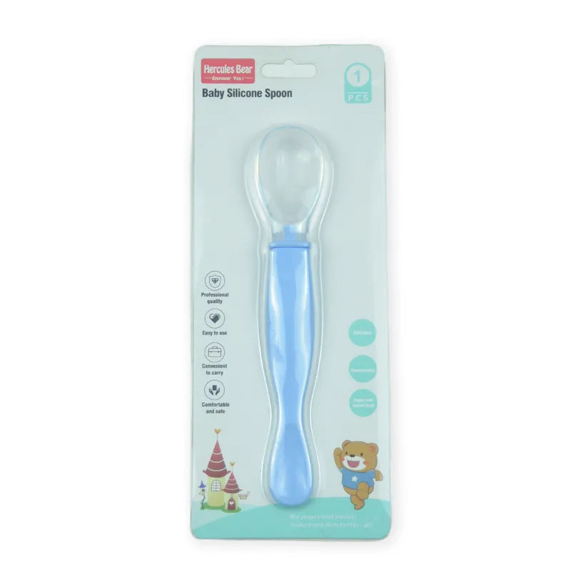 BABY SILICONE SPOON BLUE - image 2
