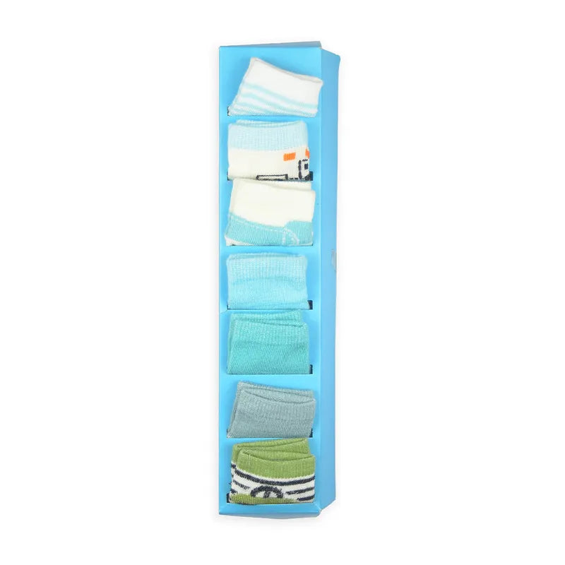 BABY SOCKS 7PCS MIX BOX BLUE