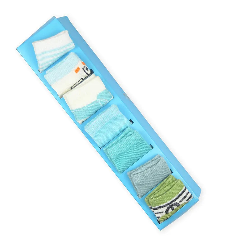 BABY SOCKS 7PCS MIX BOX BLUE - image 2