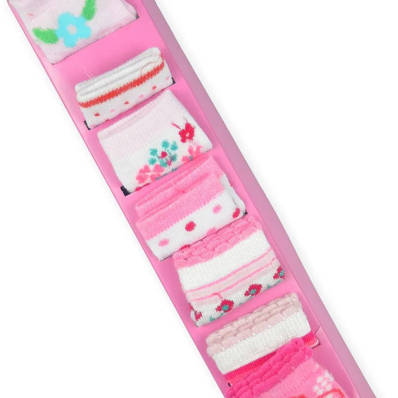 Baby Girl Socks 7-Pair Mix Box, Pink