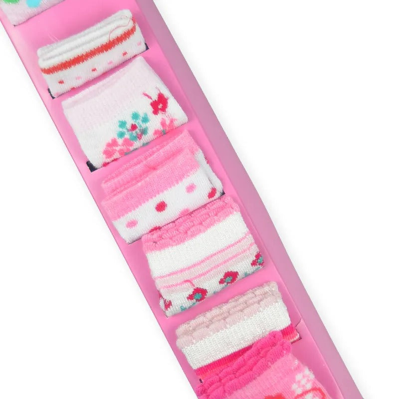 Baby Girl Socks 7-Pair Mix Box, Pink – additional product view 3 of 3