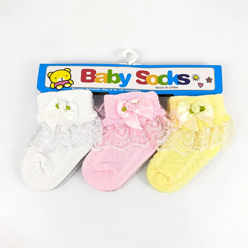 BABY SOCKS CARTERS 3PCS FRILL FANCY