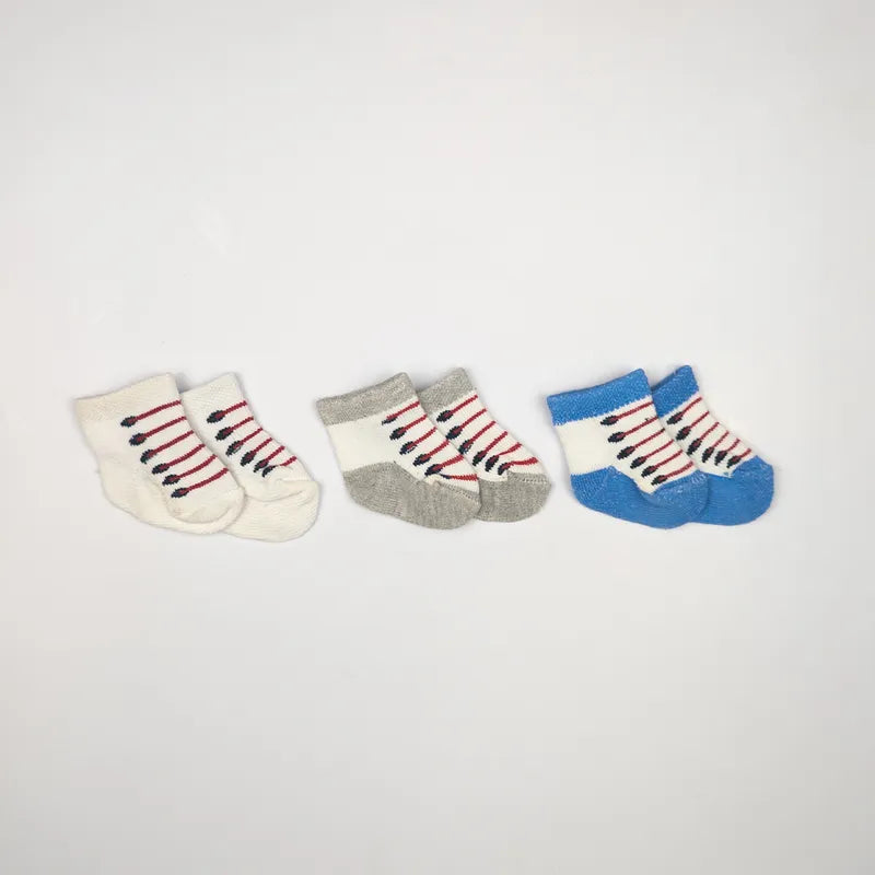 BABY SOCKS FANCY 3PCS PACK SHOE LACES PRINT CHUBESTER`S - image 2