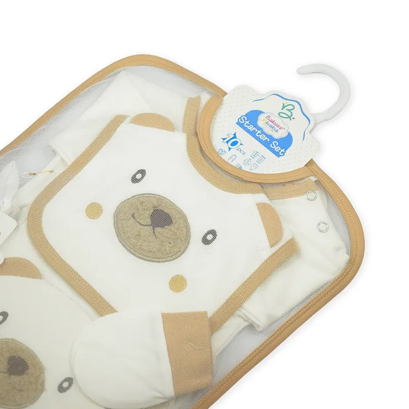 Newborn Starter Set 10-Piece, Brown Button Bear – additional product view 2 of 10