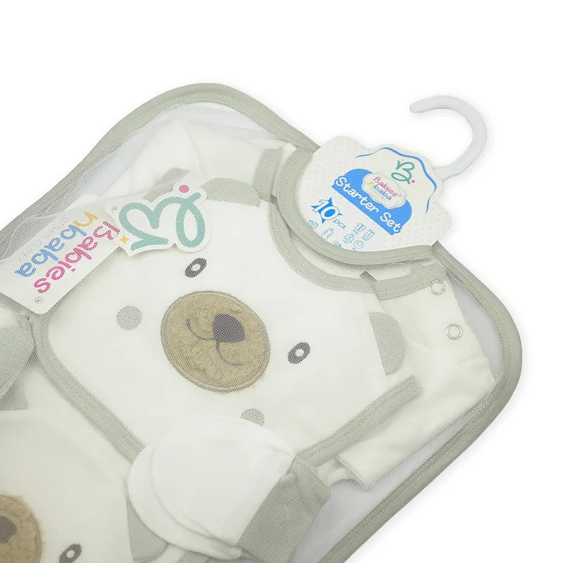 BABY STARTER SET 10 PIECES BUTTON BEAR GREY - image 9