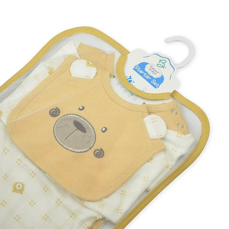 Newborn Starter Set 10-Piece, Brown Check Bear