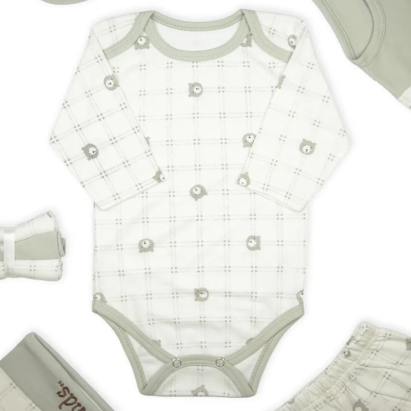 Newborn Starter Set 10-Piece, Grey Check Bear – additional product view 8 of 9